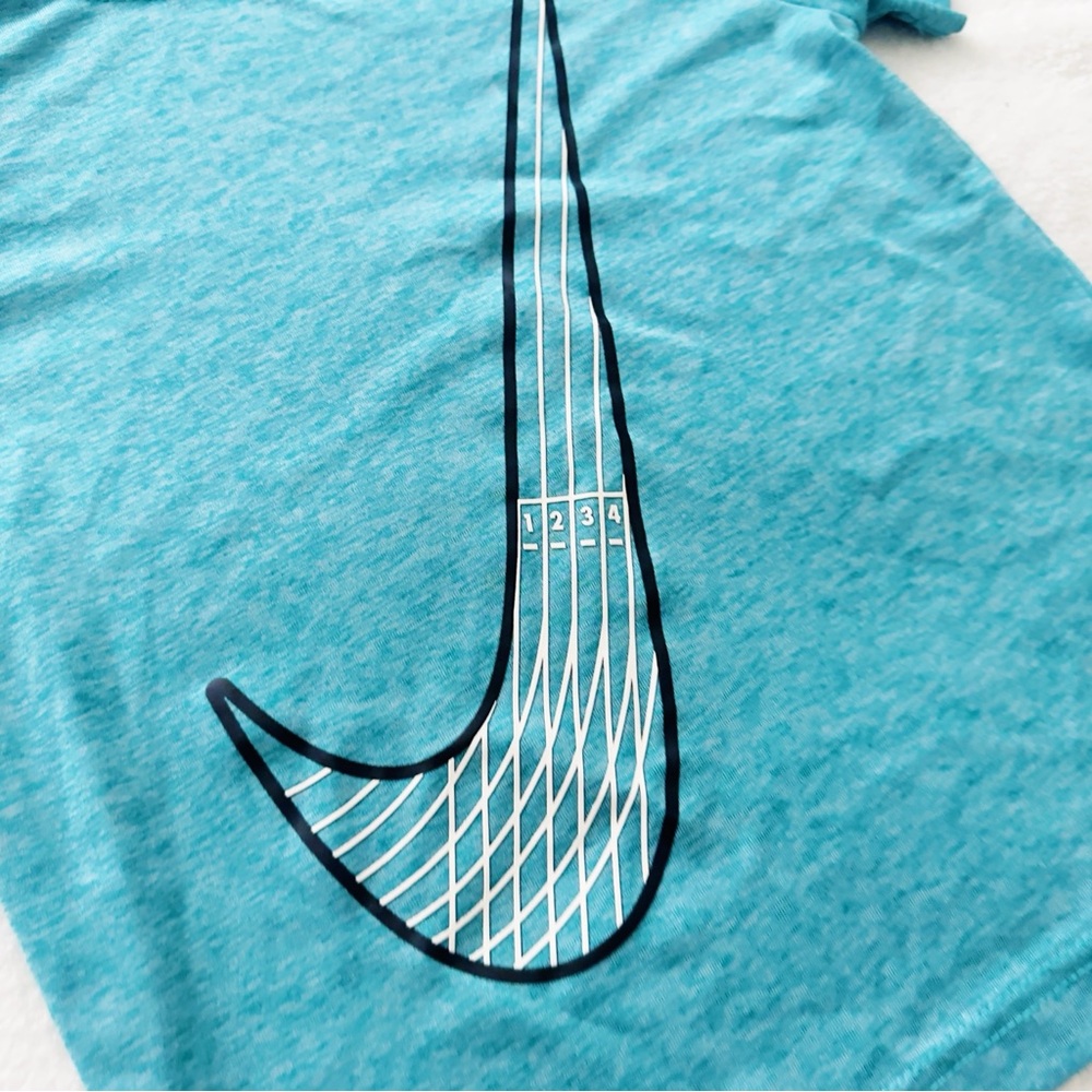 Nike Boys Activewear Set DriFit Teal Swoosh Shirt and Black Athletic Shorts 7 - Picture 5 of 8